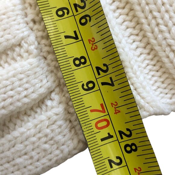 Chico’s Black Label Wool Cream Cashmere Blend Turtleneck Poncho Cape Buckle‎ S/M - Picture 12 of 13